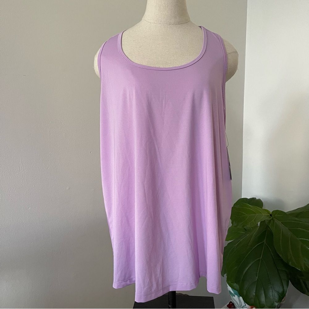 Ideology Lilac Mesh Athletic Tank Top Lavender 2X NWT Sporty Chic Minimalist Gym
